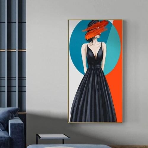 Peinture ImpriméE De Dame Orange, Image Moderne Abstraite Du Dos De La Beauté, Affiche D'Art Mural, Toile Pour DéCoration De Sal