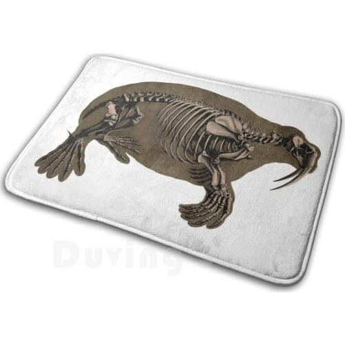 Walrus Bones Carpet Mat Rug Cushion Soft Walrus Bones Skeleton Skull Vintage Collect Hunt Arctic Seal Blubber Tusk