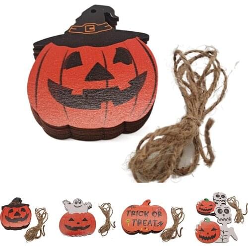 Halloween Creative Wooden Crafts Holiday Party Decoration Pendant Home DIY Ghost Festival Props Halloween Decorations