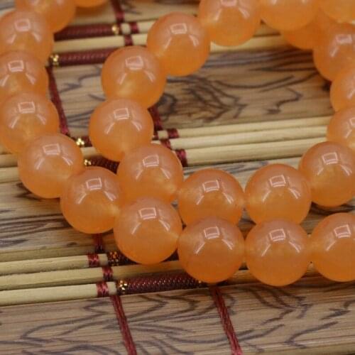 Best selling Orange Chalcedony round shape 10mm loose beads DIY stone accessories jewelry making design bracelet necklace 15"