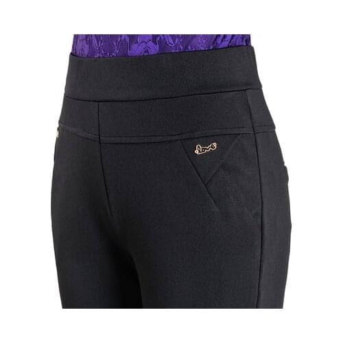 Makuluya 3 Logo Top Quality 5XL Plus Size Middle-old Age Women Trousers High Waist Straight Casual Pants Solid L6