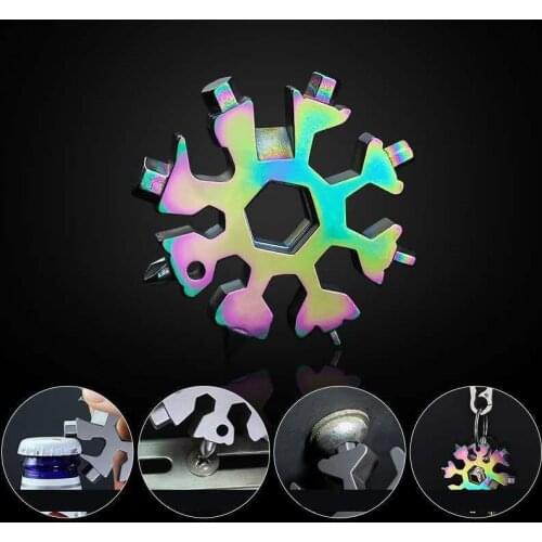 18 In 1 Multifunction Wrench Key Ring Wrench Allen Wrench Corkscrew Outdoor Multifunctional Wrench Socket Wrench Nut Tool