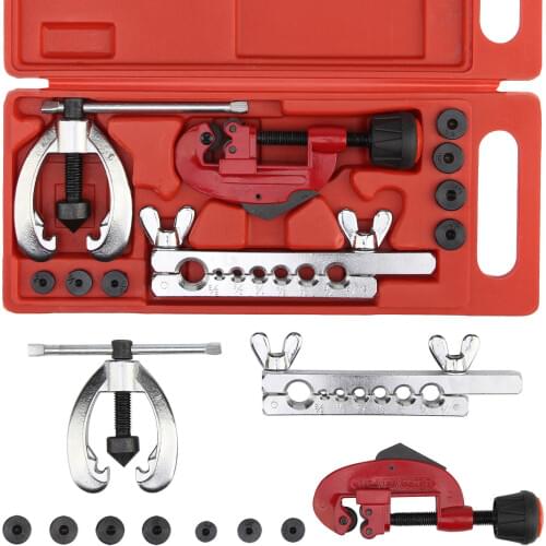 10 Metric Flaring Tool Kit Brake Pipe Repair Tool Set Tube Cutter With Storage