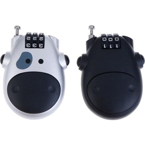 New 1pc Password Padlock Luggage Metal Lock Retractable Bike Motorbike Helmet Lock