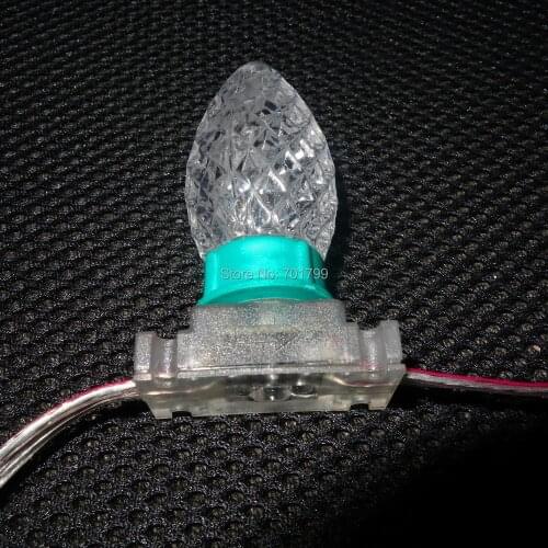 NEW! 50nodes DC12V WS2811 LED C9 technicolor pixel;IP68;with epoxy resin filled;transparent PC material and clean wire