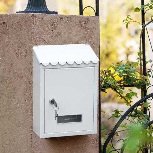 Mailbox Letterbox Wall Mount Mail Secure Mail Box 2 Keys Home Decorative