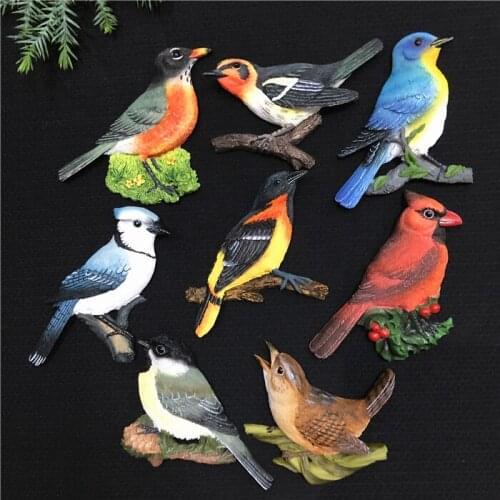 QIQIPP Creative magnet refrigerator magnet three-dimensional animal bird refrigerator magnet resin decorative magnet