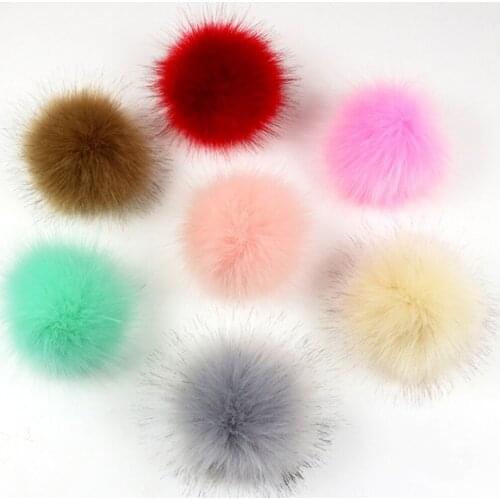 1PC 8cm Faux Fox Fur Pom Pom Ball Hat Clothes Shoes Decoration Accessories DIY Handmade Sewing Craft Kids Toy Wedding Decor