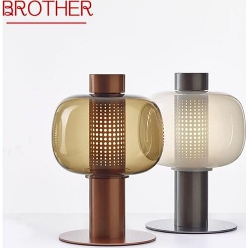 BROTHER Nordic Table Light Contemporary Simple Desk Lamp LED for Home Bed Room Decoration
