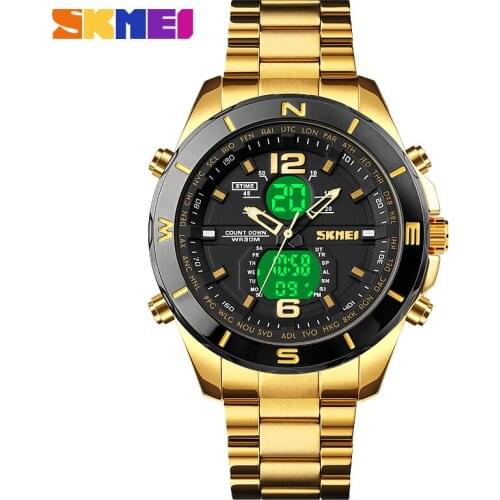 Skmei 1670 mens sport watches led light military countdown clock 3 time digital waterproof male quartz watch relogio masculino