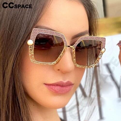 46548 Square Cat Eye Pearl Hollow Luxury Brand Sunglasses Men Women Fashion Shades Uv400 Vintage Glasses