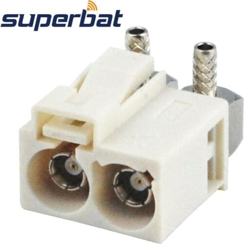 Superbat 10pcs Fakra Code Double B Female Jack Right Angle Crimp RF Connector for Coaxial Cable RG316 RG174 LMR100 Cable Mount