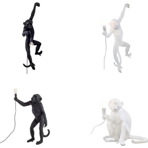 Monkey LED Floor Lamp Decor Lantern Floor Resin Variety Gifts Standing Lamp Living Room Stair Stand Light Gallery Cafe Loft Art