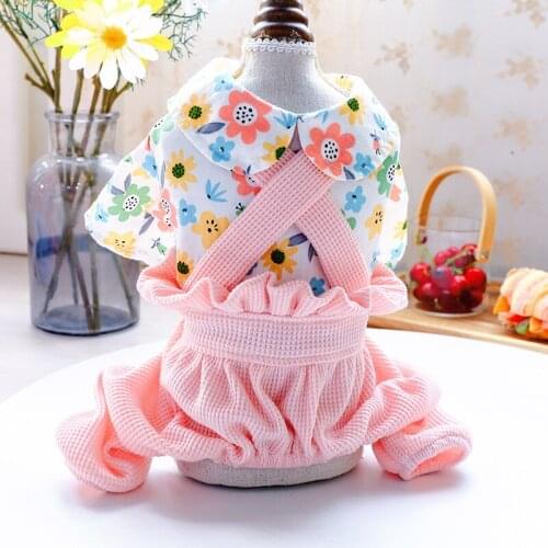 Spring Summer New Dog Jumpsuits Teddy Cat Small Dog Four-legged Rompers Knickers Pet Clothes