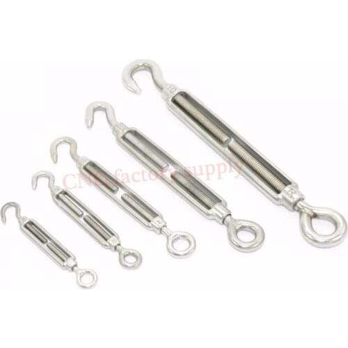 Hot sale 304 Stainless steel flower basket screw M4 M5 M6 M8 M10 Rotate Chain wire rope tensioner Bloom bolt tension turnbuckle