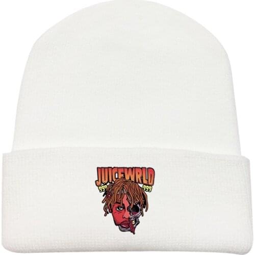 Juice Wrld Knitted Hats Unisex Solid Hip-hop Skullies Knit Winter Hat White Black Outdoor Casual Sport Cap
