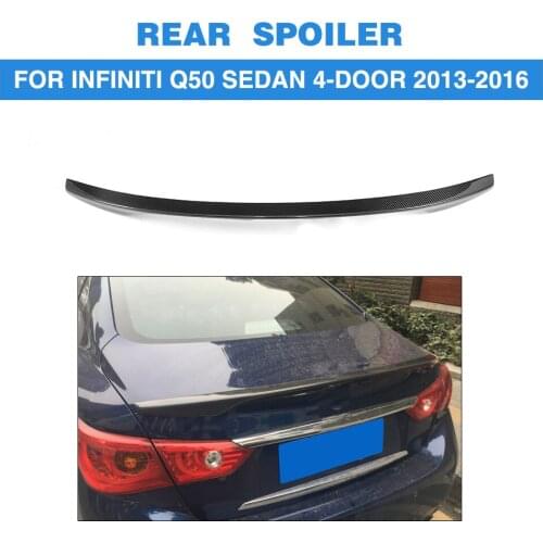 Carbon Fiber Rear Trunk Boot Lip Spoiler Wing for Infiniti Q50 Standard and Sport Sedan 4-Door 2014 - 2017