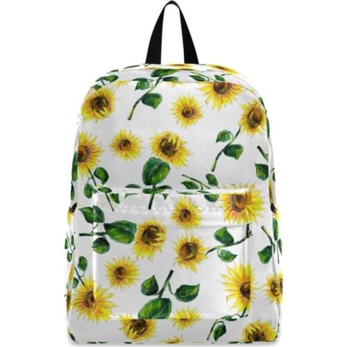 High Quality Sunflower Printing Waterproof Nylon Women Backpack Female School bag for Teenage Girls Travel Bags Mochilas
