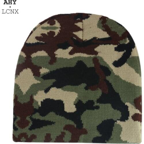 Winter Mens Hat Womens Outdoor Spring Hat Warm Knitted Hats Army Green Camouflage Beanie Hats For Men Bonnet Gorro Mens cap