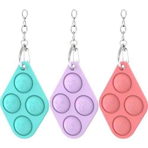 1Pc Diamond Mini Pop Bubble Toy Keychain Sensory Keychain Toy Stress Relief for ADHD Autism Special Needs for Kids Adults