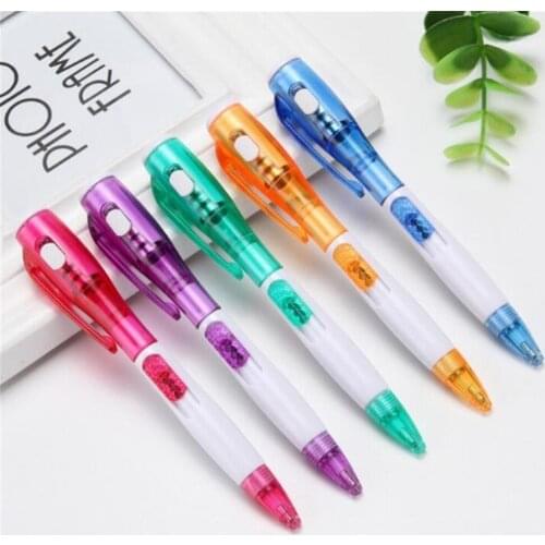 1pieces/cute Creative Stationery New Led Flashlight Multi - Purpose Ball - Point Pen
