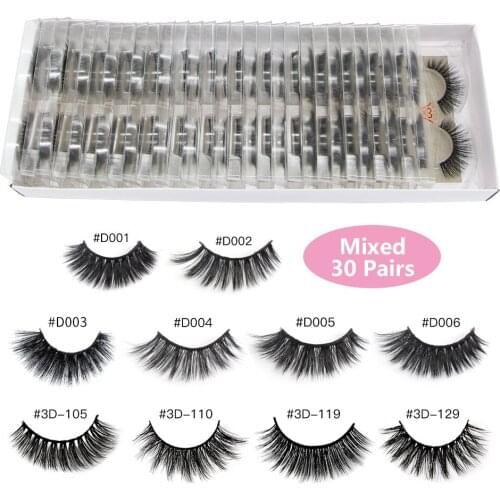 20/30/50/100 Pairs Volume False Eyelashes Fake Lashes Makeup Kit 3D Mink Lashes Extension Mink Eyelashes Maquiagem Eye Makeup