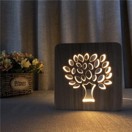 3D Wooden Grain Night Light DIY Customize Lamp Table Lamp Friends Birthday Trophy Gift Home Decor Fast DropShipping