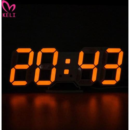 3D LED Wall Clock Modern Digital Alarm Clocks Home Decor Modern Table Desk Night Wall Watch For Home Living Room Decoration
