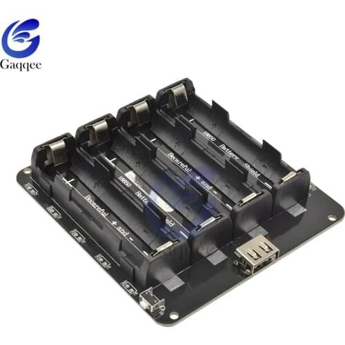 4 X Voltage 18650 Lithium Battery Shield V9 Mobile Power Bank Expansion Board 5V/3A 3V/1A Micro USB for Arduino ESP8266 ESP32