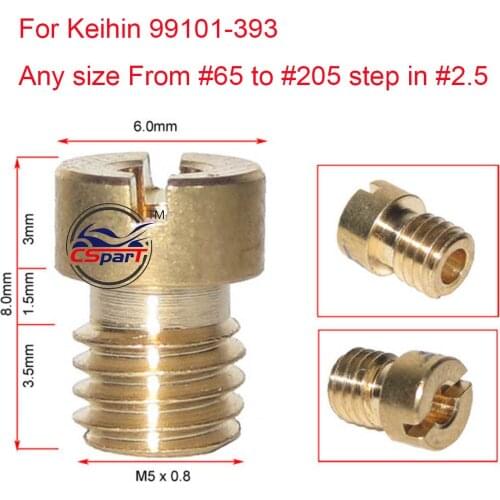 6 8 10 12 PCS M5 Round Main JET 65~ 205 For Keihin 99101-393 CVK PE PZ PWK OKO KOSO ATV Buggy Scooter Dirt Super Bike
