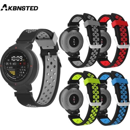 AKBNSTED Soft Silicone Replacement Bracelet Strap For Huami Amazfit Verge Wristband Smart Watch Sport Band Accessories