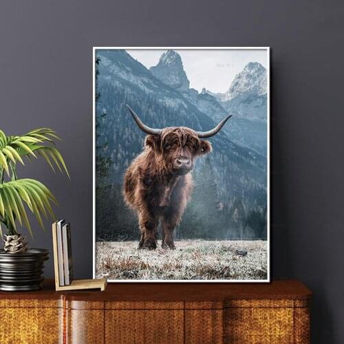 Diamond Painting Brown Highland Cow Kits Handmade Needlework DIY Diamond Embroidery Animal Mosaic Rhinestone Picture