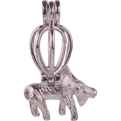 5pcs Dull Silver copper Cattle sheep animals can be opened Bead Pearl Cage Pendant Locket Fairytale Party Essential Oil Diffuser