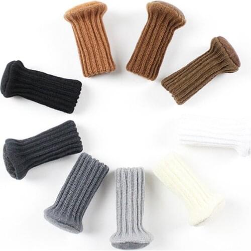 Chair Leg Covers Non-Slip Chair Socks Knitting Table Foot Socks Solid Cover Floor Protectors for Furniture Home Decor 4Pcs