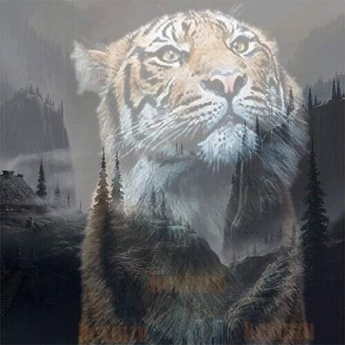 "tiger"5D DIY Full Square/Round Diamond Painting embroidery Cross Stitch Rhinestone Mosaic Wedding decoration Gift LWC