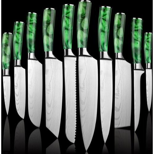 Kitchen Knives Set Chef Knife High Carbon Stainless Steel Santoku Sharp Cleaver Slicing Knife Best Choice for Kitche Gift