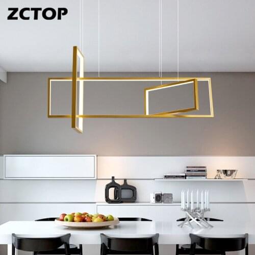 Square LED Chandeliers Living Dining Room Bedroom Kitchen Home Indoor Lighting Fixtures Decor Lighting Ceiling Chandelier Lights