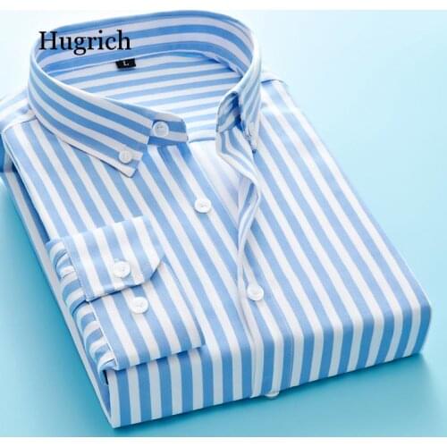 Mens Shirt 2021 Fashion Casual Stripe Shirts Long Sleeve Shirts Slim Fit Spring Autumn Casual Quality Men Striped Shirt