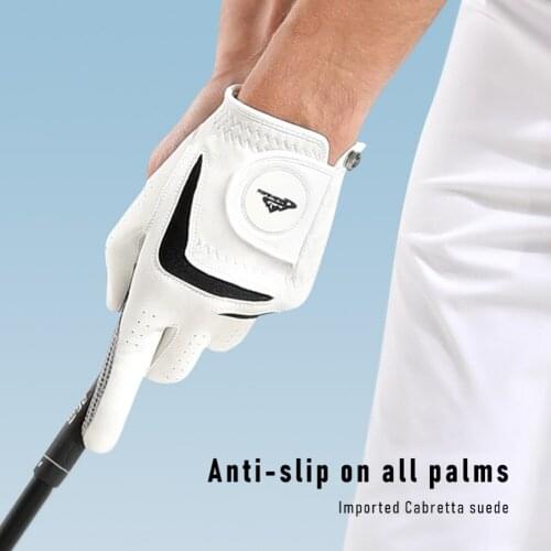 Mens Left Hand Soft Golf Gloves Breathable Pure Sheepskin Golf Gloves Slip-Resistant People Outdoor Golf Gloves Soft Fiber