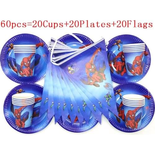 Spiderman Theme Party Plates cups banners Disposable tableware Super Hero kid Boy birthday Idea party decorations party supplies