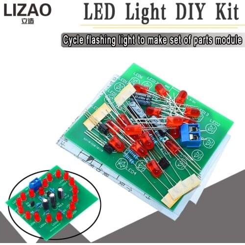 DIY Kit Heart-Shaped LED Flash Light Cycle Flashing Light Electronic Suit Heart-shaped Lamp DIY Electronic Circuit Board