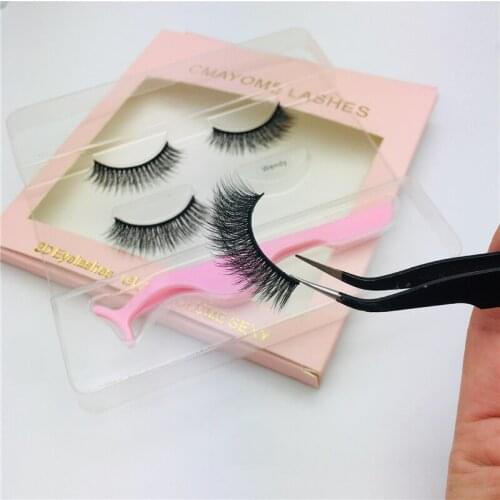 Handmade Dense Long Volume Eyelash False Eyelashes Extens with Tweezers Makeup Eyelashes Lash Extension Supplies False Lashes