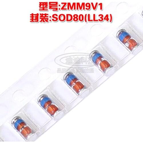 New ZMM9V1 SOD80 LL34 SMD Zener Diode 0.5W 9.1V 1206 Cylindrical