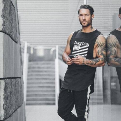 Muscleguys Clothing fashion mesh sleeveless shirts gym Stringer tank top men Fitness mens singlet Bodybuilding workout vest men