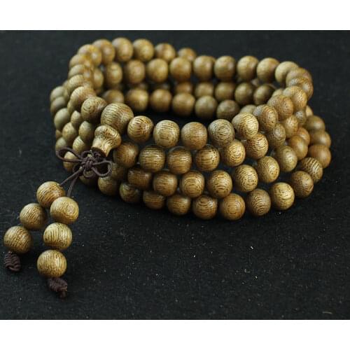 Original Wood Color Bbracelets 108 8mm Kalimantan Old Beads Men and Women Couple