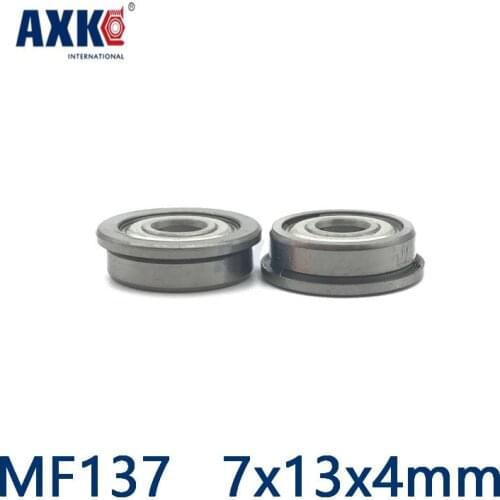 2021 Special Offer Axk 10pcs Flanged Bearing 7x13x4 Mm Mf137 Mf137zz Miniature Flange Deep Groove Ball Bearings Radial Shaft