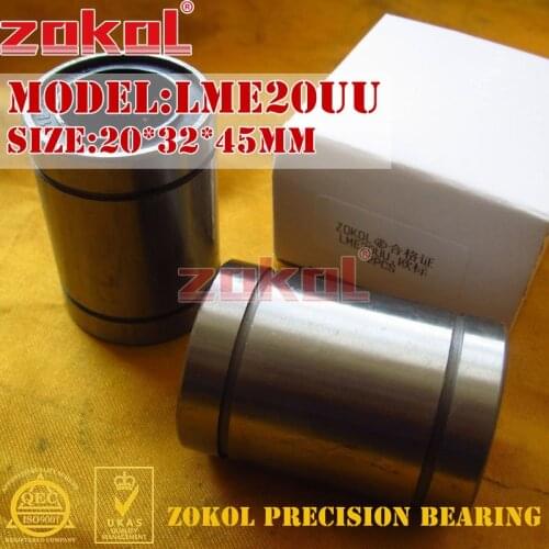 ZOKOL LM20 UU LME20 UU bearing LME20UU European standard linear motion bearing 20*32*45mm