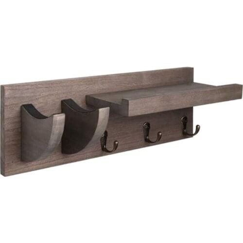 Hot AD-Wood Guitar Wall Hanger Guitar Wall Mount Guitar Hanging Rack with Pick Holder and 3 Hook Gray