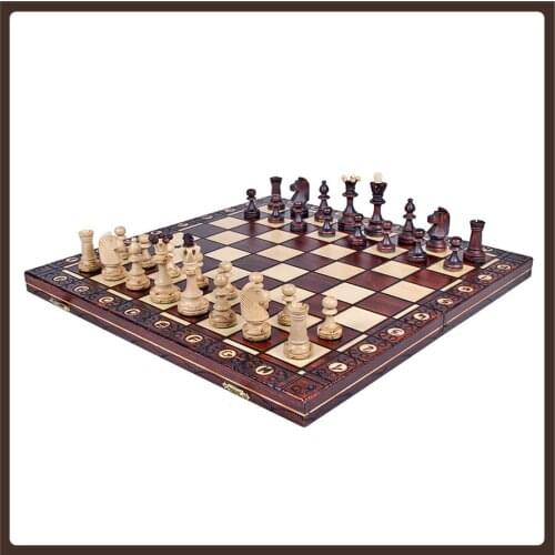 Luxury Hand Made Wooden Chess Set Antique Bronzing Design High Quality Checkerboard Tournament Chess Xadrez Jogo Educational Toy