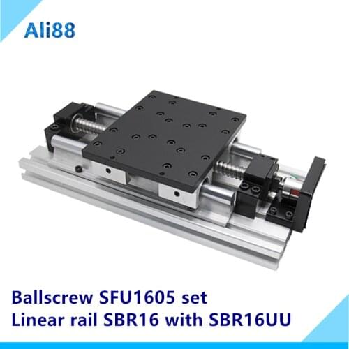 SBR16&SFU1605 line slide ball screw RM1605 set +linear rail with SBR16UU /cnc module of linear displacement of coordinates table
